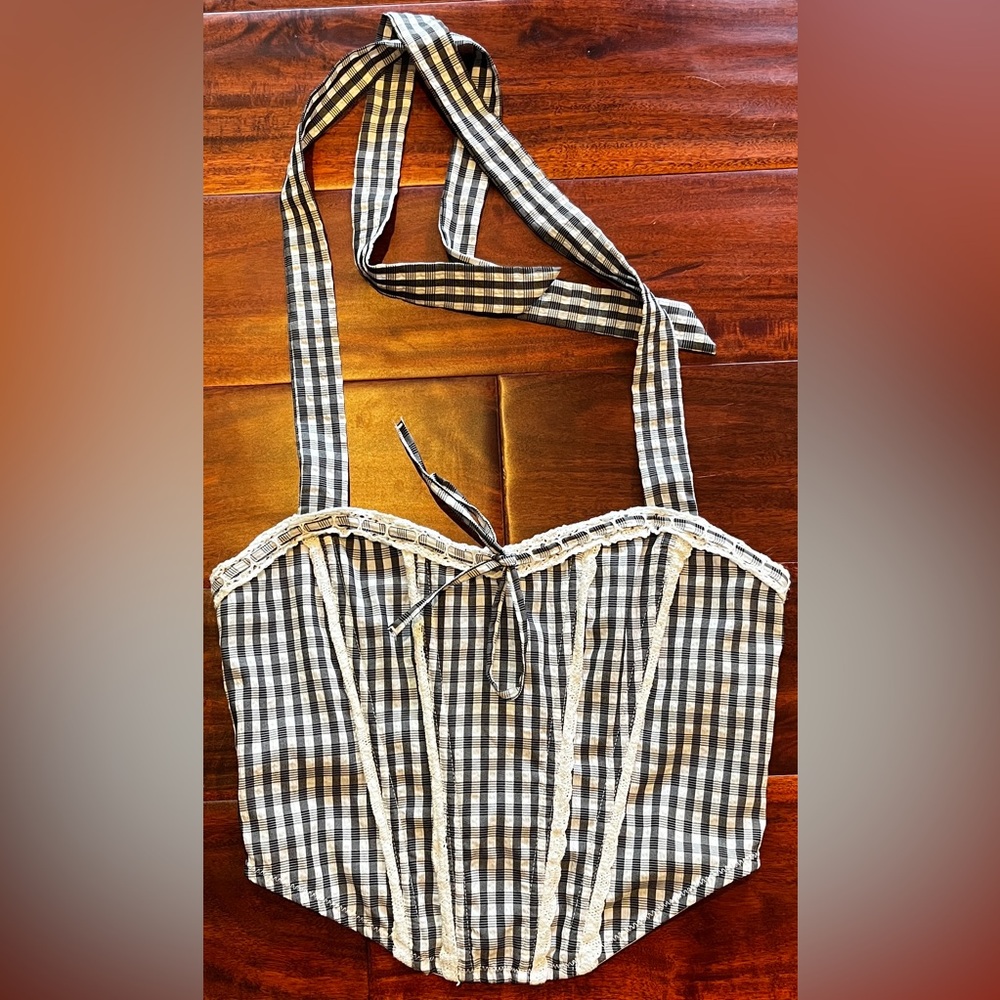 PacSun Black and White Gingham Crop Top